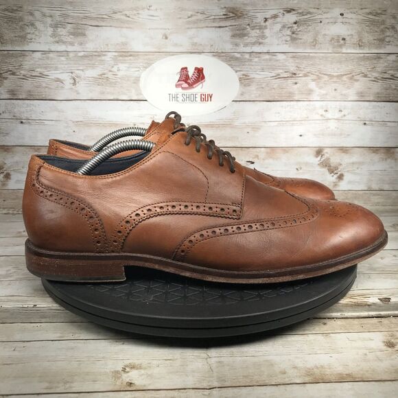 Cole Haan Mens Size 10M Grand OS Wingtip Leather Brown Dress Shoes - Picture 1 of 11